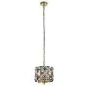 Iris 2 Light Crystal Frame Pendant Light In Black And Brass