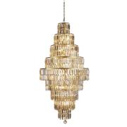 Empire 13 Light Champagne Glass Pendant Light In Satin Brass