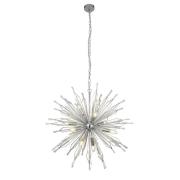 Starburst 10 Light Glass Ceiling Pendant Light In Chrome