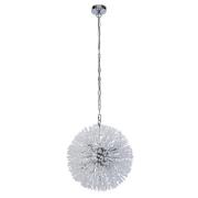 Sunburst 7 Glass Beads Pendant Light In Chrome