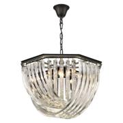 Chelsea 5 Light Clear Crystal Pendant Light In Black