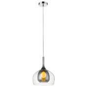 Adelina Clear Smoked Glass Shade Pendant Light Large In Chrome