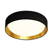 Gianna LED Black Fabric Shade Flush Light With Gold Inner