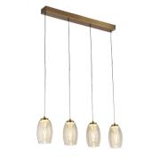 Cyclone 4 Light Champagne Glass Pendant Light In Bronze