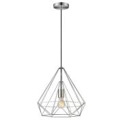 Merton Metal Pendant Light Small In Satin Nickel