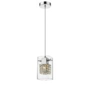 Leyton 1 Light Clear Glass Pendant Light In Chrome