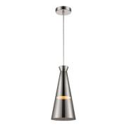 Kentish Smoked Grey Shade Pendant Light In Chrome