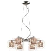 Holland 6 Light Clear Glass Pendant Light In Copper And Chrome