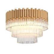 Harrogate Hanging Crystal Shade Flush Light Large In Matt Gold