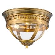 Hampstead Clear Glass Shade Ceiling Flush Light In Brass