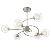 Dolores 6 Light Clear Shade Semi Flush Light In Satin Nickel