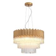 Harrogate Hanging Crystal Shade Pendant Light In Matt Gold