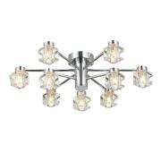 Wakefield 9 Light Diamond Crystal Flush Light In Chrome