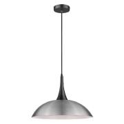 Stamford Satin Nickel Shade Pendant Light In Matt Black