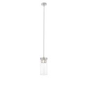 Socorro 1 Light Crystal Clear Pendant Light In Satin Nickel