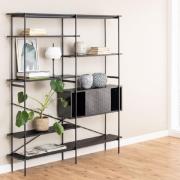 Agoura Wooden Bookcase With 1 Door And 5 Shelves In Black