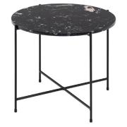 Berlin Marble Side Table Large With Metal Legs In Black