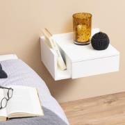 Antigo Wall Hung Wooden Bedside Cabinet With Shelf In White