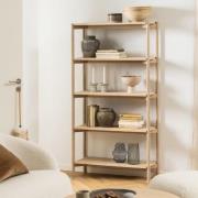 Butte Wooden Bookcase With 4 Shelves Tall In White Oak