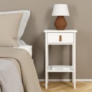 Belmar Wooden Bedside Cabinet With 1 Drawer In White