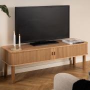 Lampe Wooden TV Stand With Sliding Doors In Oak