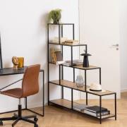 Sparks Wooden Bookcase With 4 Shelves In Oak And Black