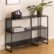 Seattle Wooden Bookcase With 2 Shelves In Black Marble Effect