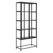 Sparks Wooden Display Cabinet With 2 Glass Doors In Black