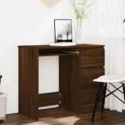 Assago Wooden Laptop Desk With 3 Drawers In Brown Oak