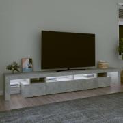 Boise Wooden TV Stand In Concrete Grey With LED Lights