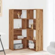 Galva Wooden Corner Bookcase With 8 Shelves In Oak