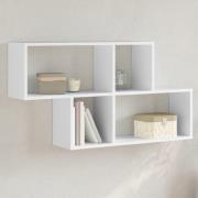 Kinston Wooden Wall Shelf With 4 Shelves In White