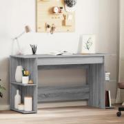 Haines Wooden Laptop Desk With 4 Shelves In Grey Sonoma