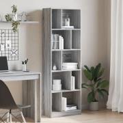 Guelph Wooden Bookcase With 10 Shelves In Grey Sonoma