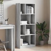 Guelph Wooden Bookcase With 8 Shelves In Grey Sonoma