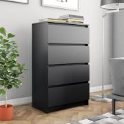 Calgary Wooden Chest Of 4 Drawers In Black