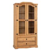 Central Wooden Display Cabinet With 2 Doors 2 Drawers In Oak