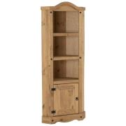 Central Wooden Bookcase With 1 Door 3 Shelves In Oak