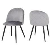 Muirkirk Grey Velvet Dining Chairs In Pair