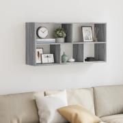 Kinston Wooden Wall Shelf With 5 Shelves In Grey Sonoma