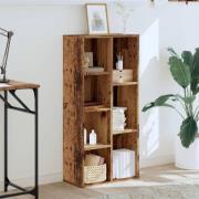 Ames Wooden Bookcase With 7 Compartment In Brown Oak