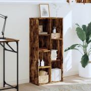 Ames Wooden Bookcase With 7 Compartment In Smoked Oak