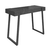 Augusta Wooden Console Table In Grey Marble Effect