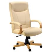 Kapolei Leather Home And Office Chair In Cream