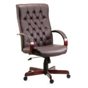 Waltham Leather Home And Office Chair In Burgundy