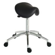 Palmer PU Leather Office Stool With Chrome Base In Black