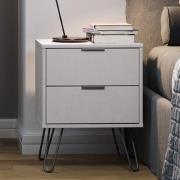 Avoch Wooden Bedside Cabinet With 2 Drawers In Grey