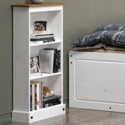 Consett Wooden Bookcase With 3 Shelves In White And Oak