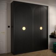 Madrid Wooden Wardrobe With 4 Doors In Black