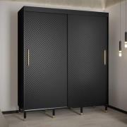 Metz I Wooden Wardrobe With 2 Sliding Doors 180cm In Black